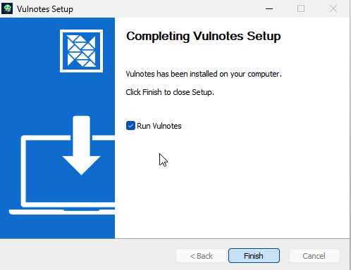 Vulnotes installation complete