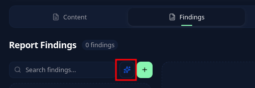 AI-assisted finding creation in report