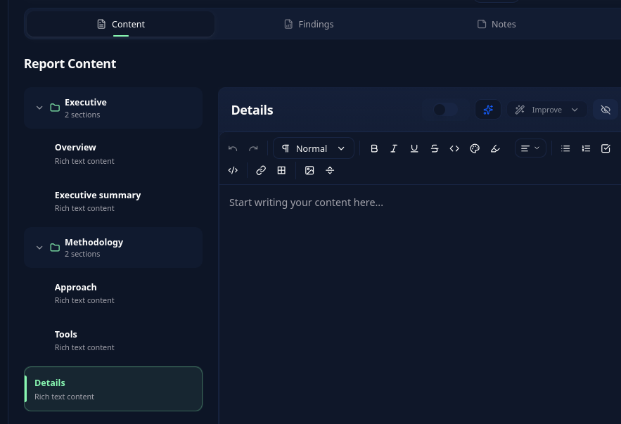 Custom variables in report editor