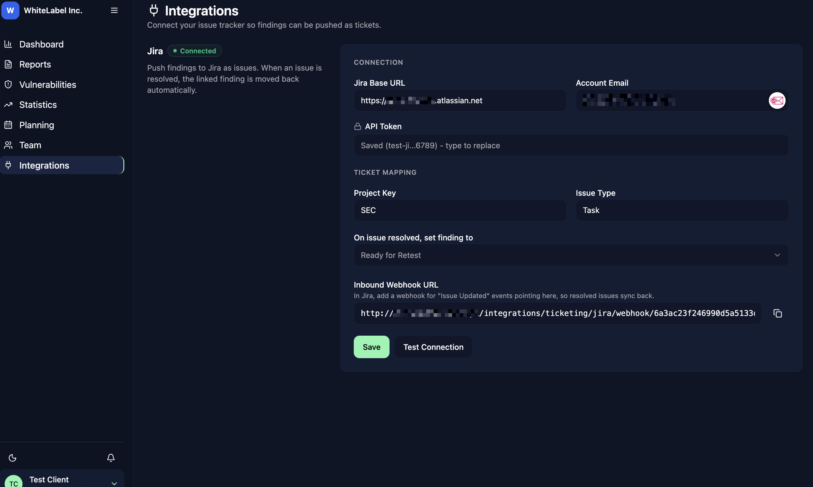 Client Portal Jira integration