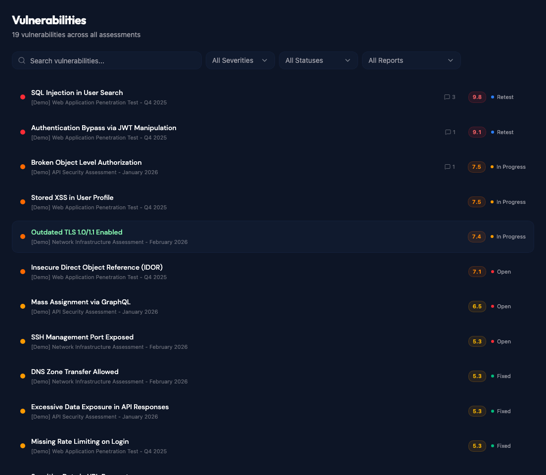 Client Portal vulnerabilities