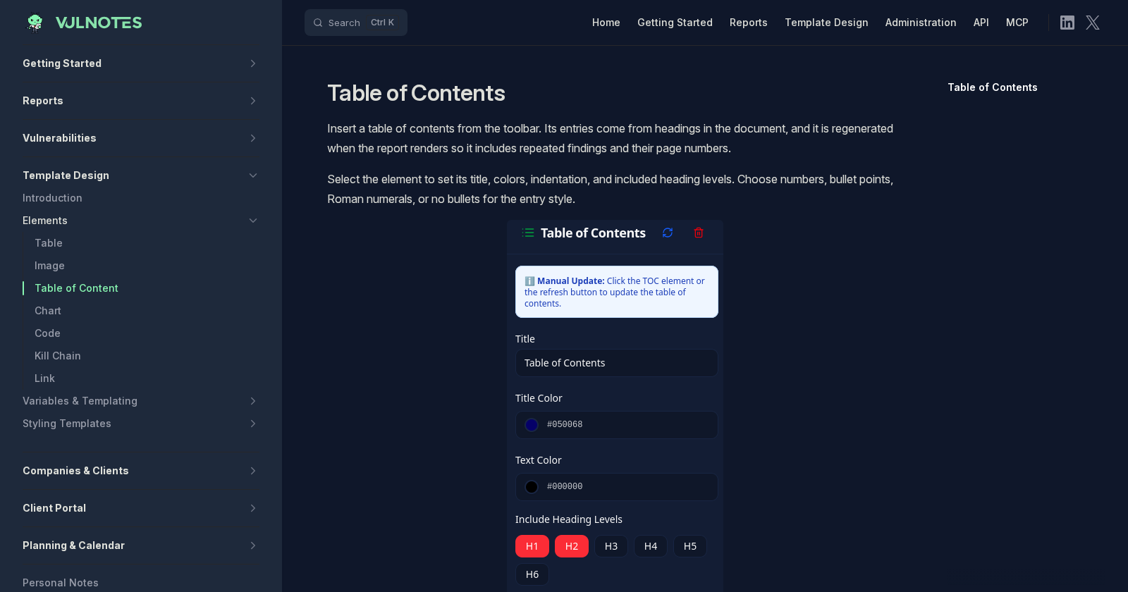 Table of Content | Vulnotes Docs